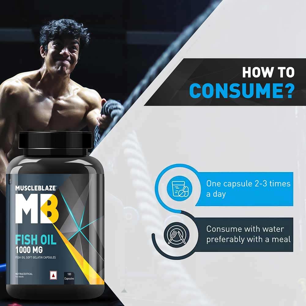 MuscleBlaze Omega 3 Fish Oil (1000 mg) with 180mg EPA and 120mg DHA