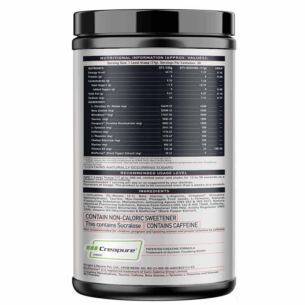 MuscleBlaze Pre Workout WrathX 510g