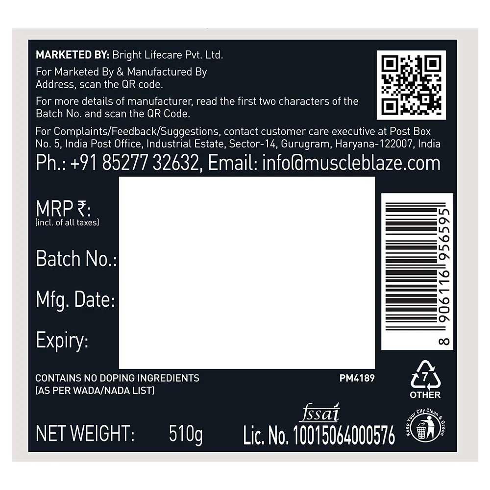 MuscleBlaze Pre Workout WrathX 510g
