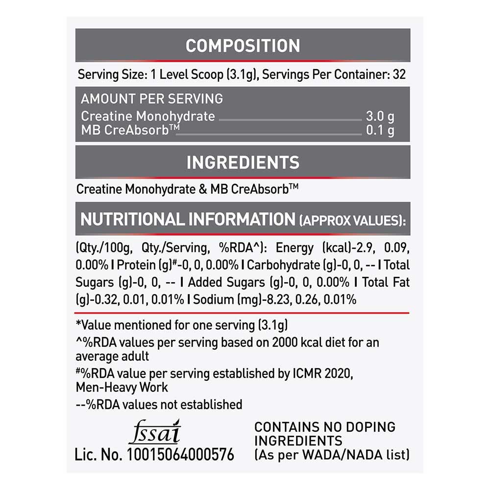 MuscleBlaze Micronised Creatine Monohydrate CreAMP