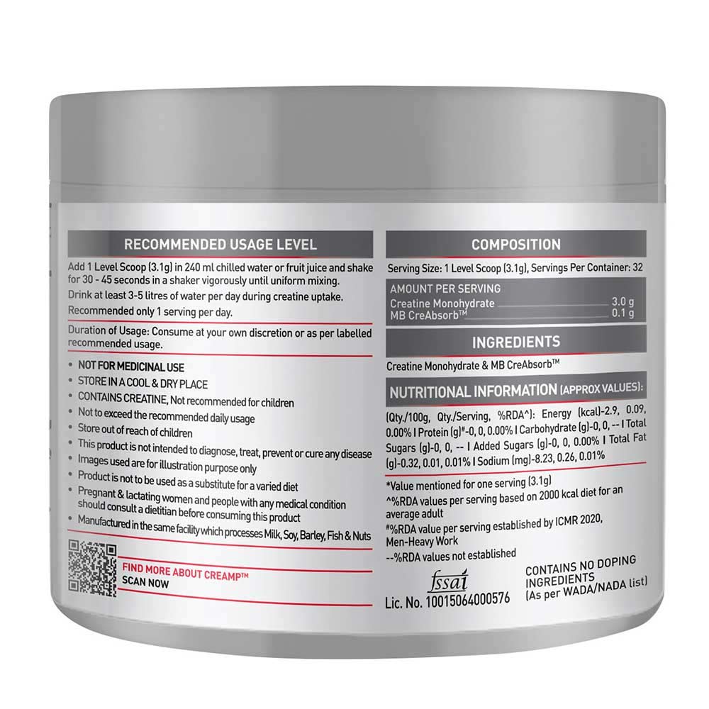 MuscleBlaze Micronised Creatine Monohydrate CreAMP