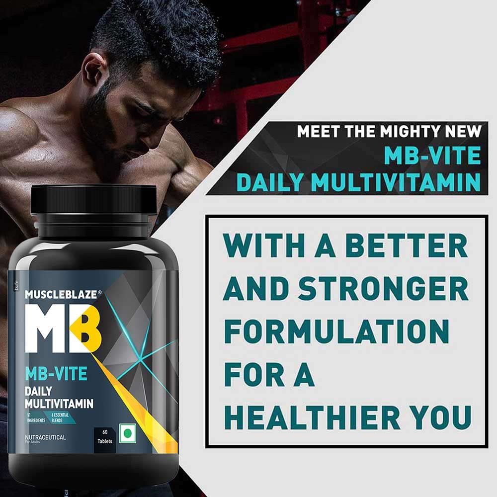 MuscleBlaze MB-VITE Daily Multivitamin, for Enhanced Energy, Stamina & Gut Health
