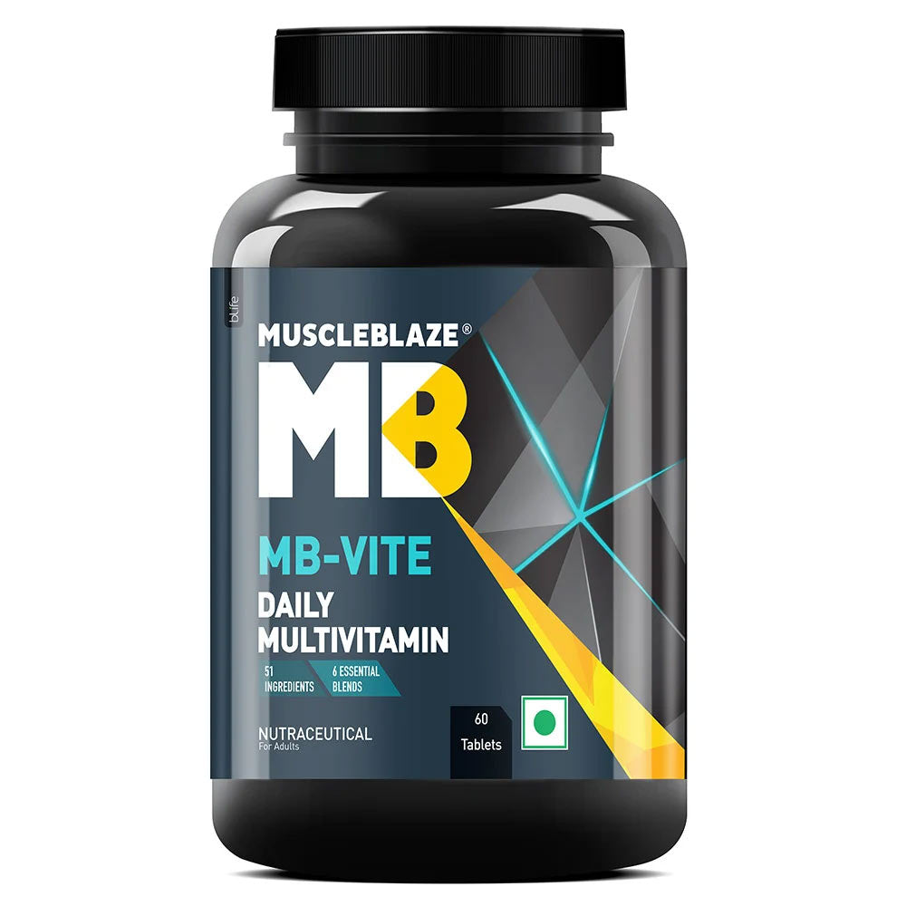 MuscleBlaze MB-VITE Daily Multivitamin, for Enhanced Energy, Stamina & Gut Health