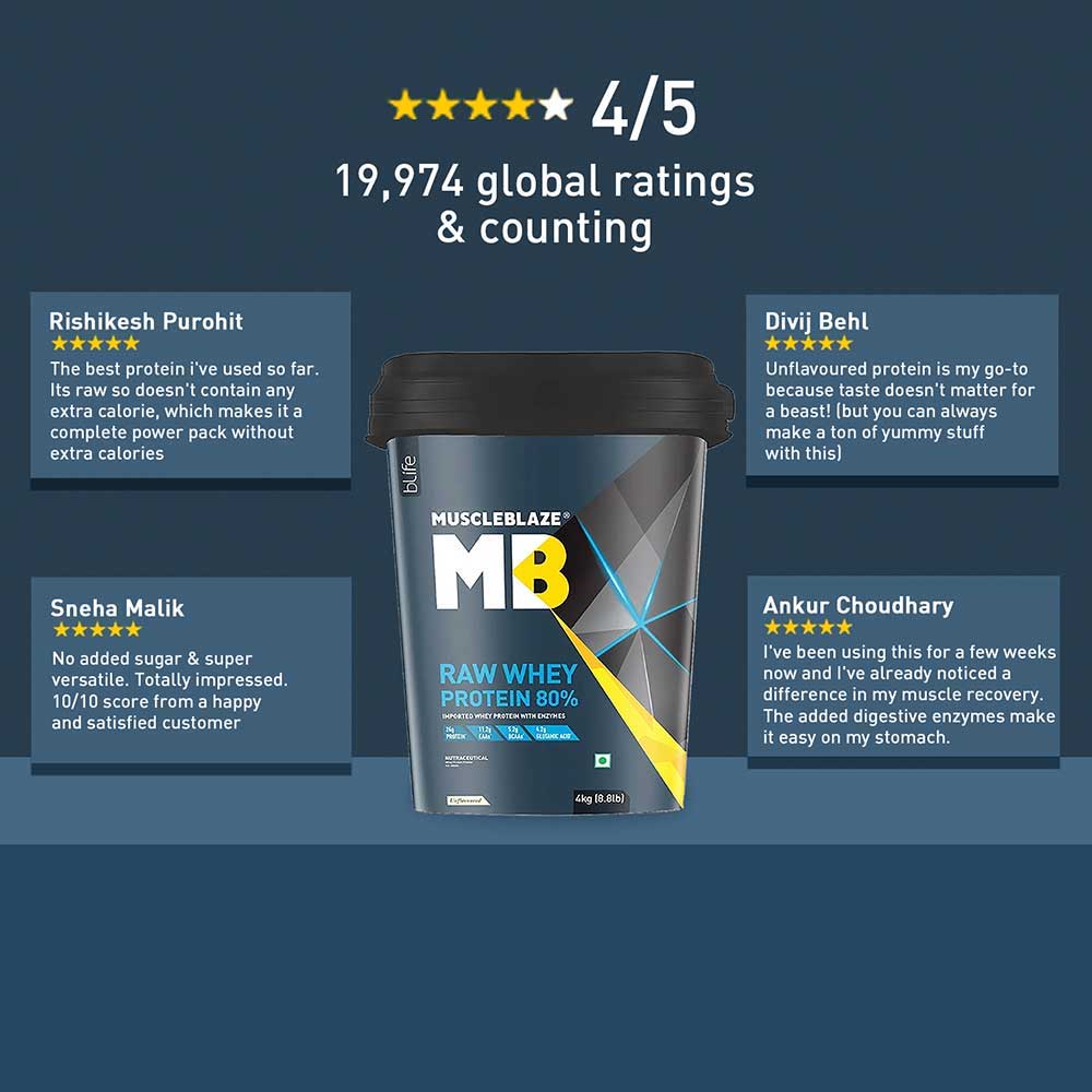 MuscleBlaze 80% Raw Whey Protein Supplement Powder