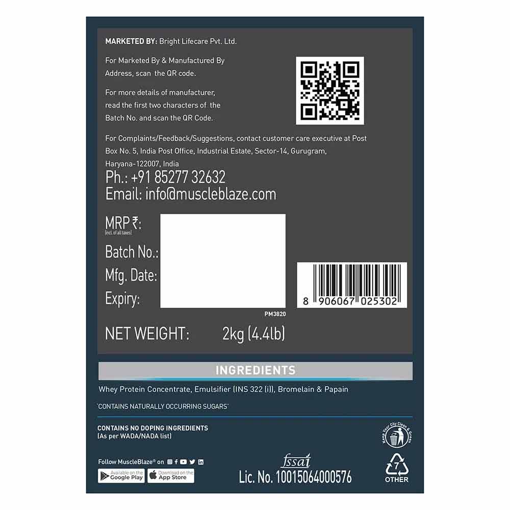 MuscleBlaze 80% Raw Whey Protein Supplement Powder