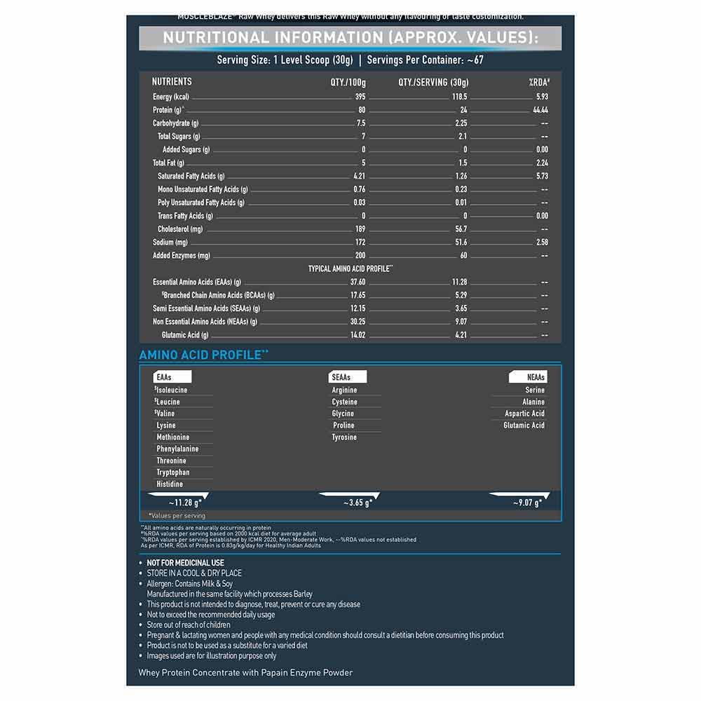 MuscleBlaze 80% Raw Whey Protein Supplement Powder