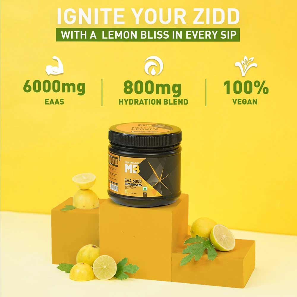 MuscleBlaze EAA 6000 250g (0.55lb), Lemonade Flavor