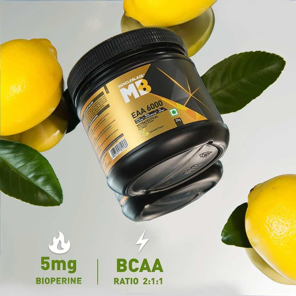 MuscleBlaze EAA 6000 250g (0.55lb), Lemonade Flavor