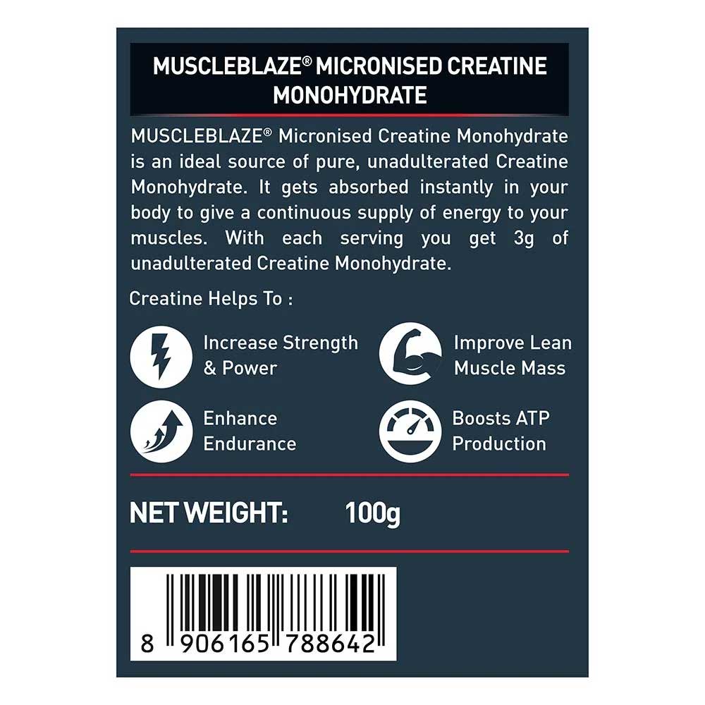 MuscleBlaze Micronised Creatine Monohydrate, Unflavoured