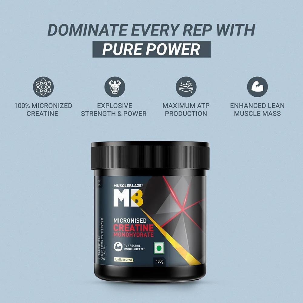 MuscleBlaze Micronised Creatine Monohydrate, Unflavoured