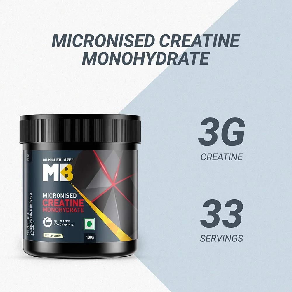 MuscleBlaze Micronised Creatine Monohydrate, Unflavoured