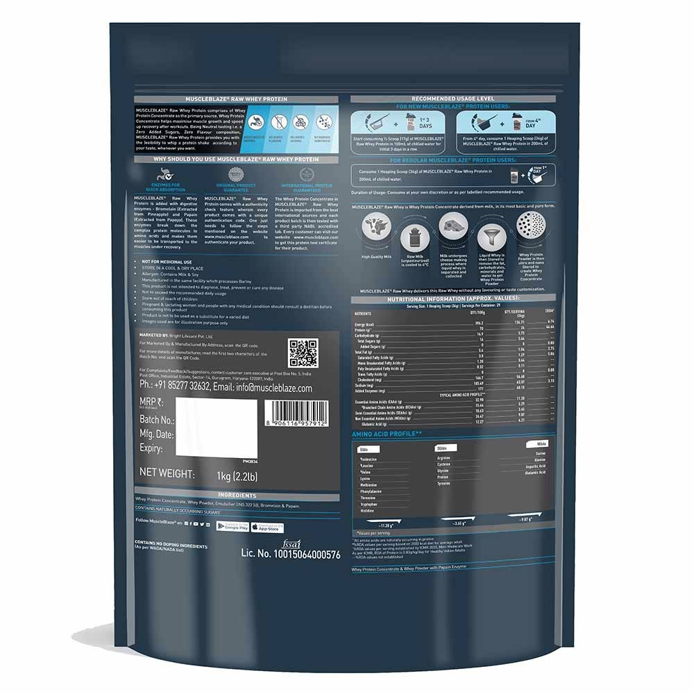 MuscleBlaze 80% Raw Whey Protein Supplement Powder