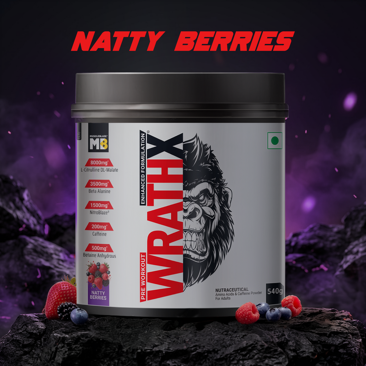 MuscleBlaze Pre Workout WrathX 510g