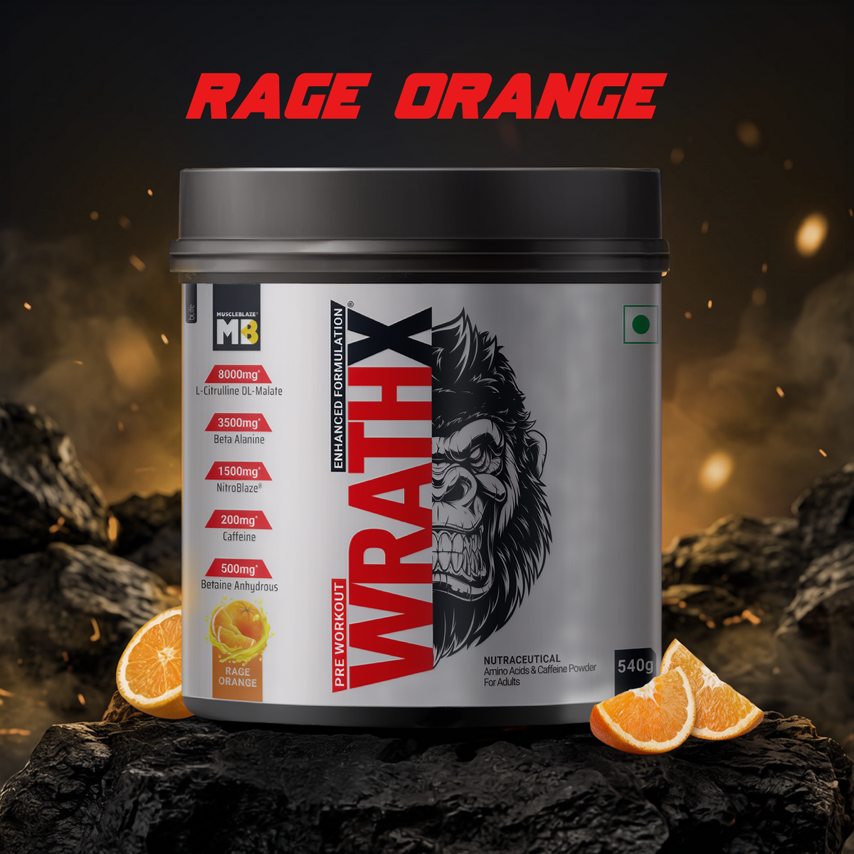 MuscleBlaze Pre Workout WrathX 510g