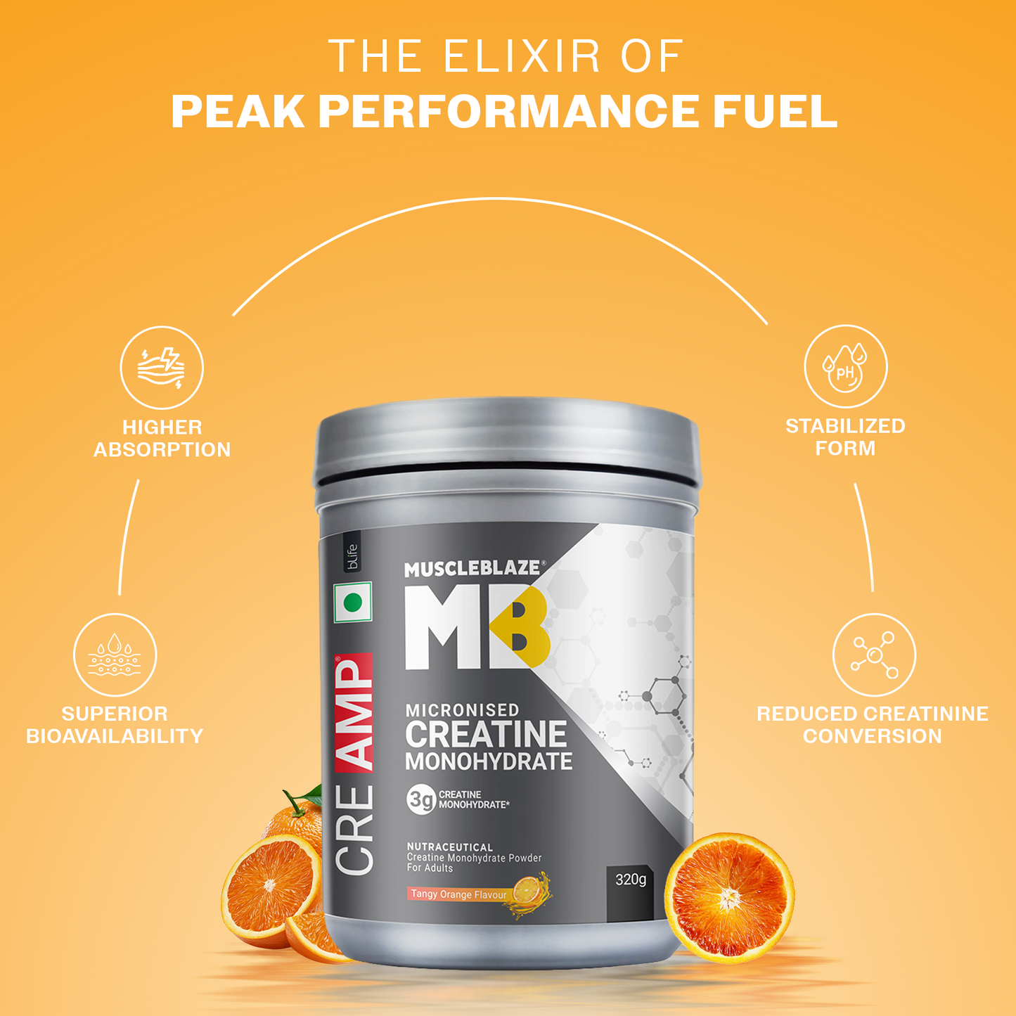 MuscleBlaze Micronised Creatine Monohydrate CreAMP