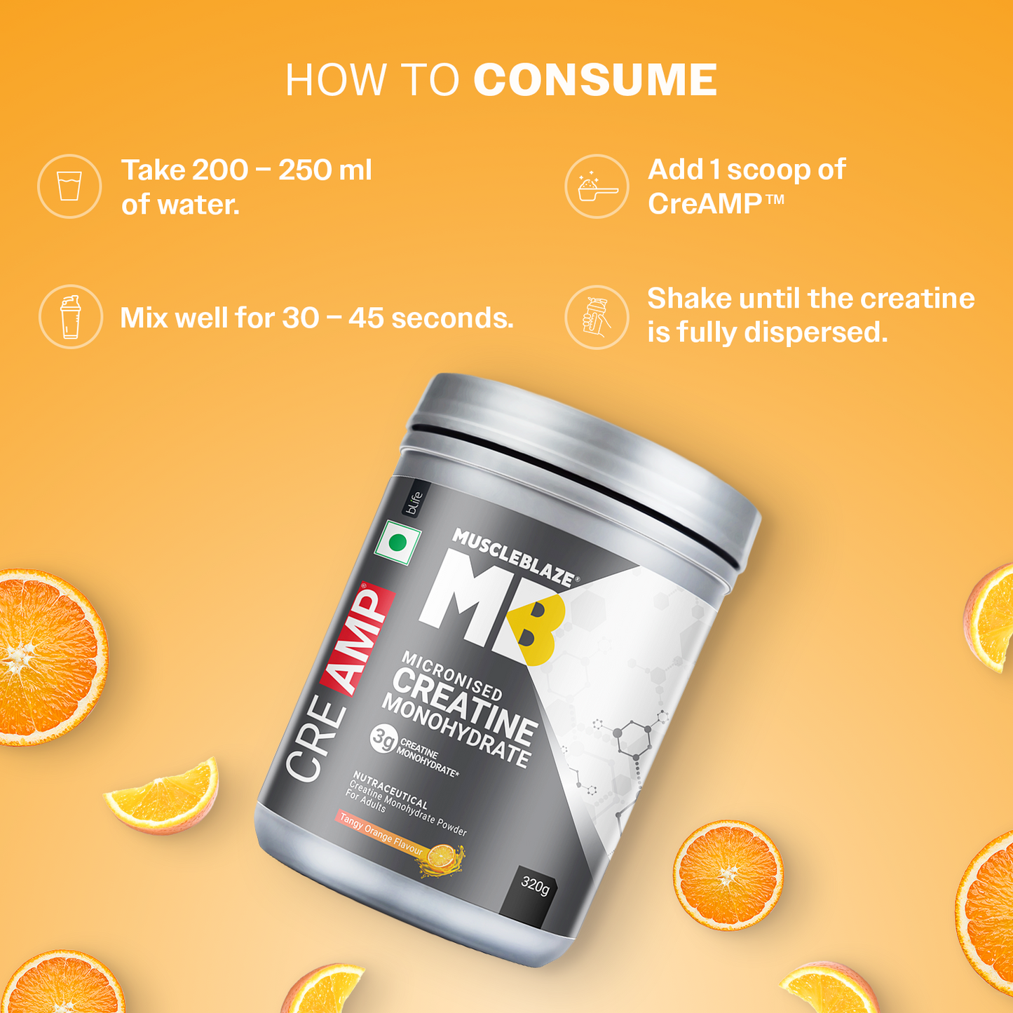MuscleBlaze Micronised Creatine Monohydrate CreAMP