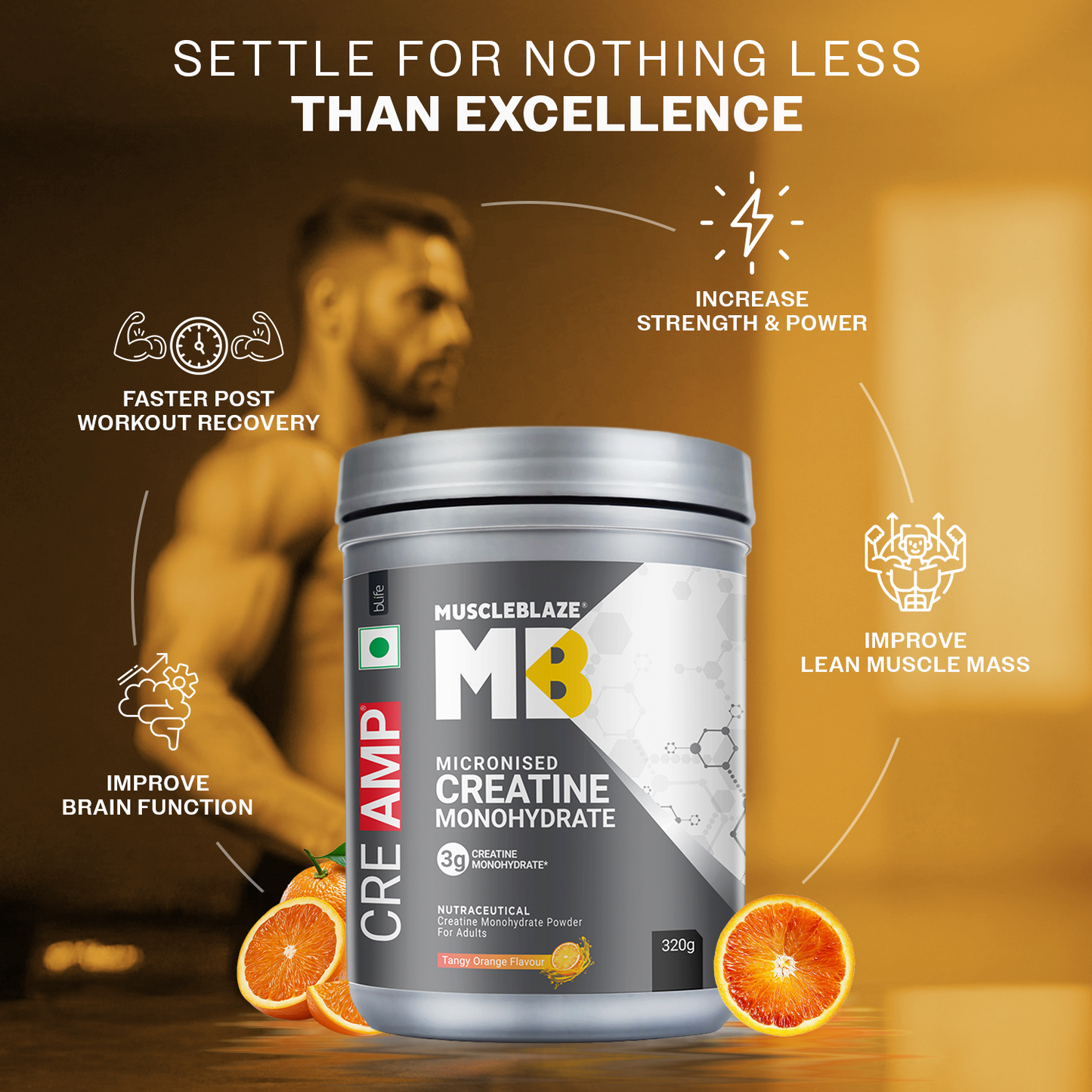 MuscleBlaze Micronised Creatine Monohydrate CreAMP