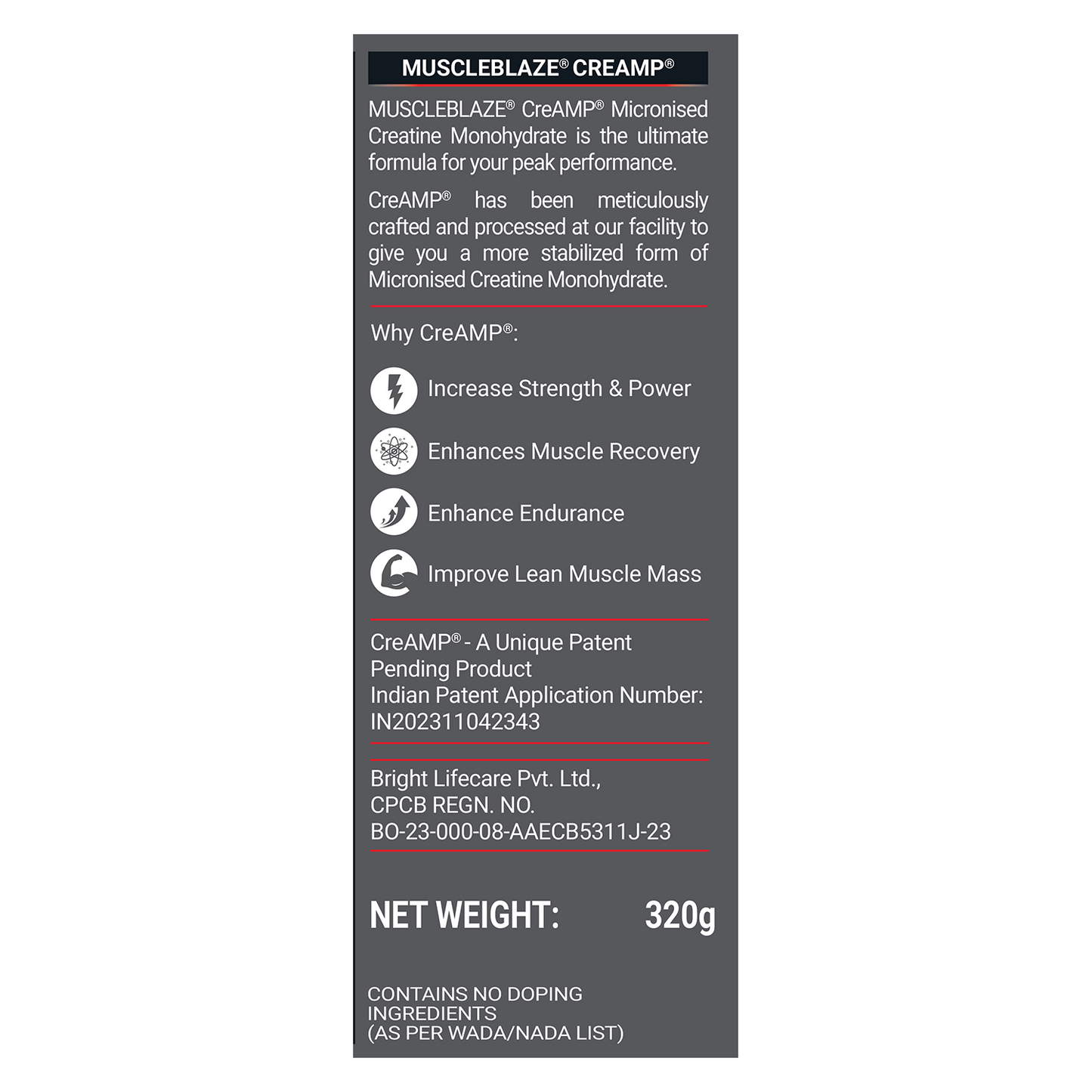 MuscleBlaze Micronised Creatine Monohydrate CreAMP