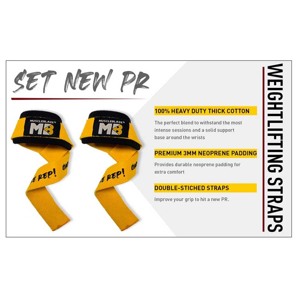 MuscleBlaze Weight Lifting Strap (One More Rep)