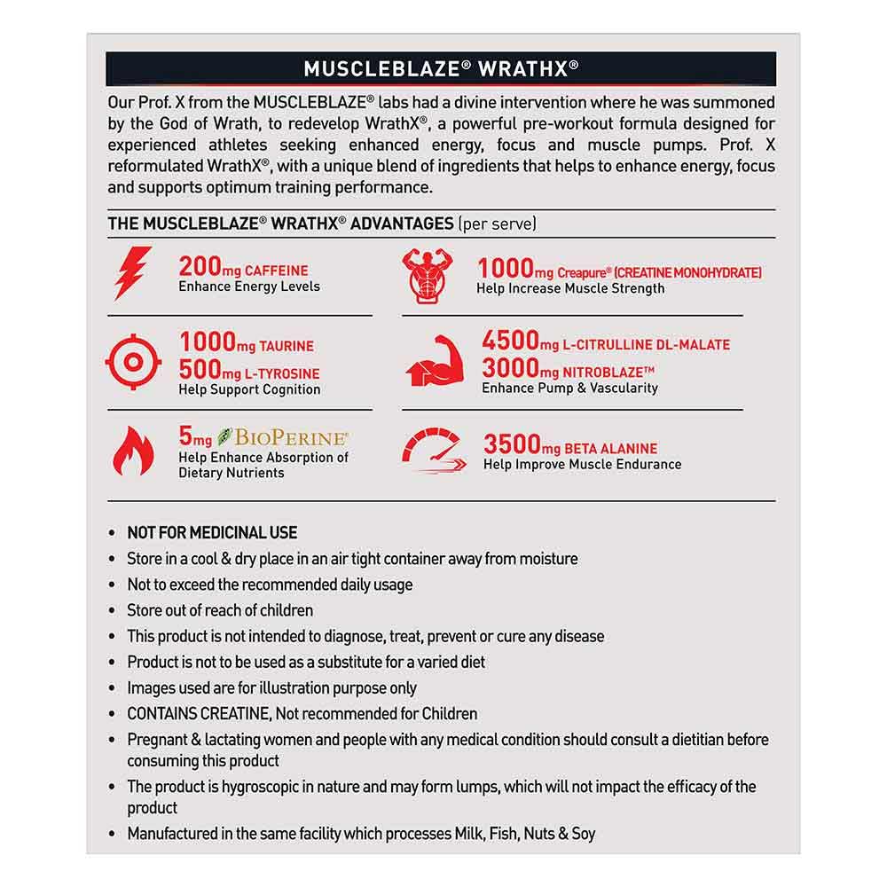 MuscleBlaze Pre Workout WrathX 510g