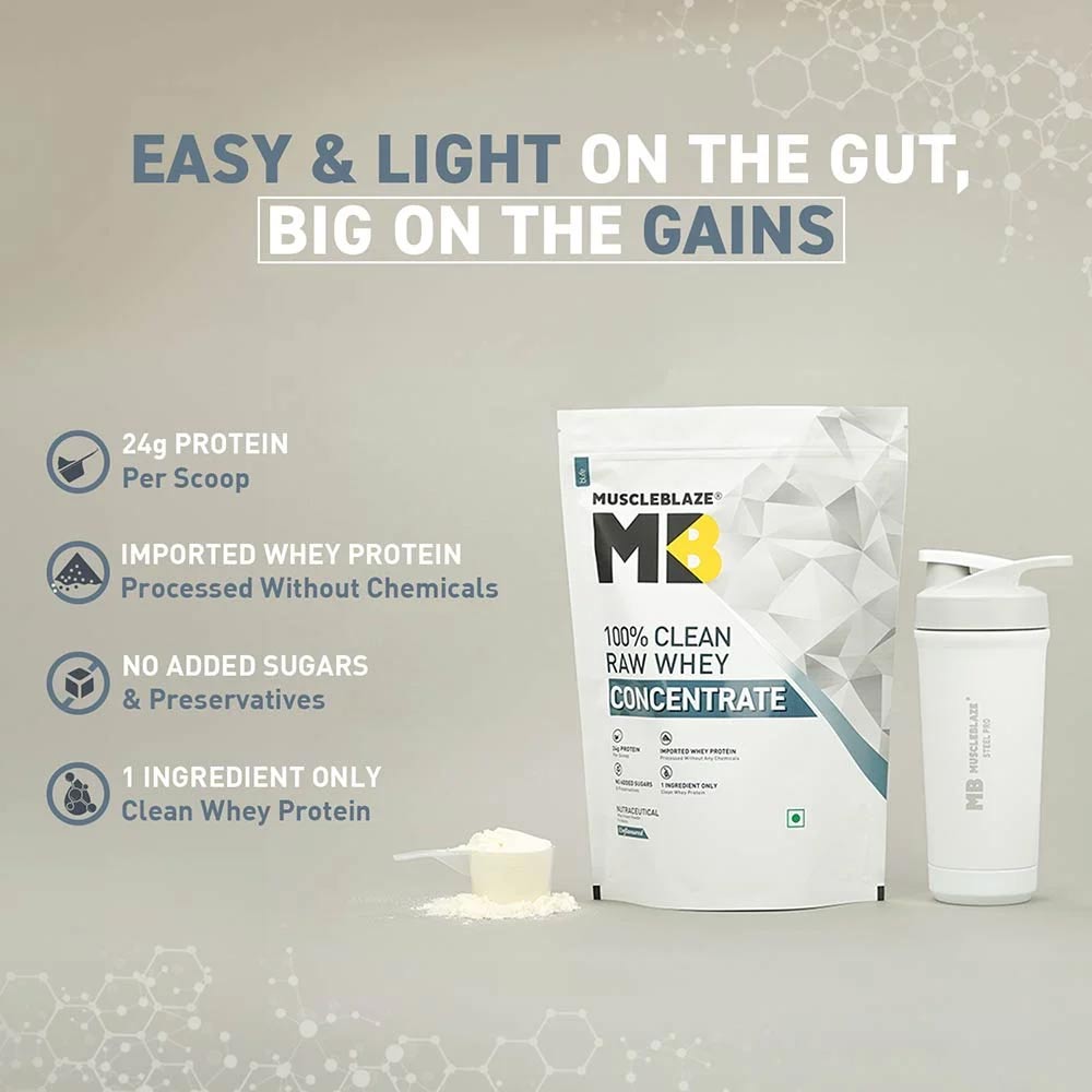 MuscleBlaze 100% Clean Raw Whey Protein Concentrate