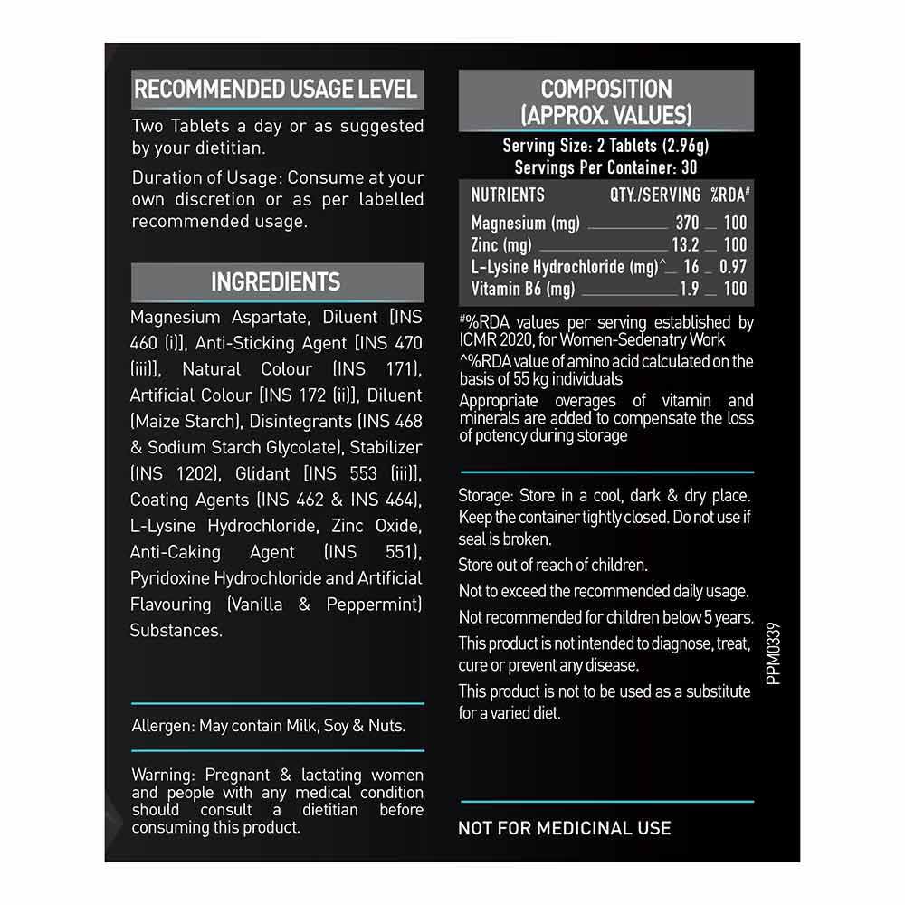 MuscleBlaze ZMA with 100% RDA of Zinc, Magnesium & Vitamin B6