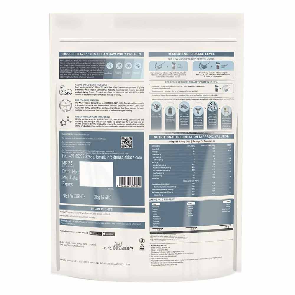 MuscleBlaze 100% Clean Raw Whey Protein Concentrate