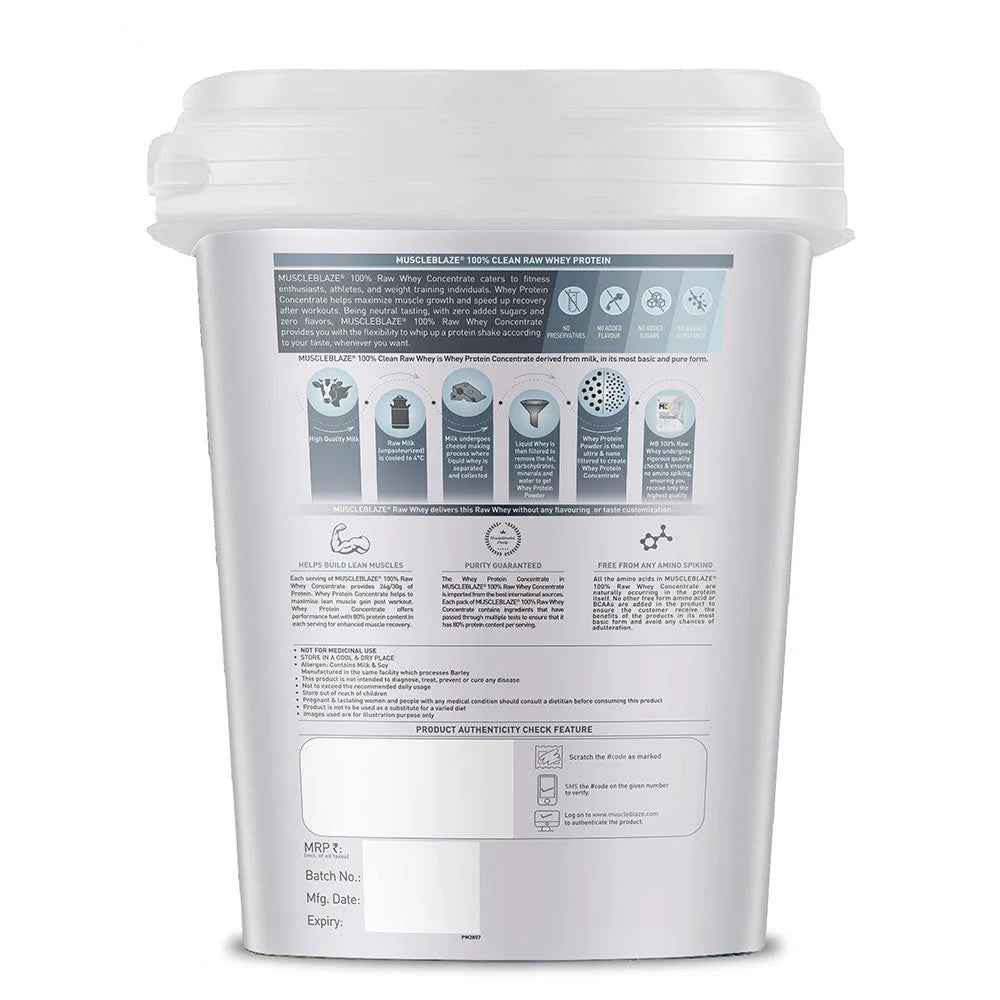MuscleBlaze 100% Clean Raw Whey Protein Concentrate
