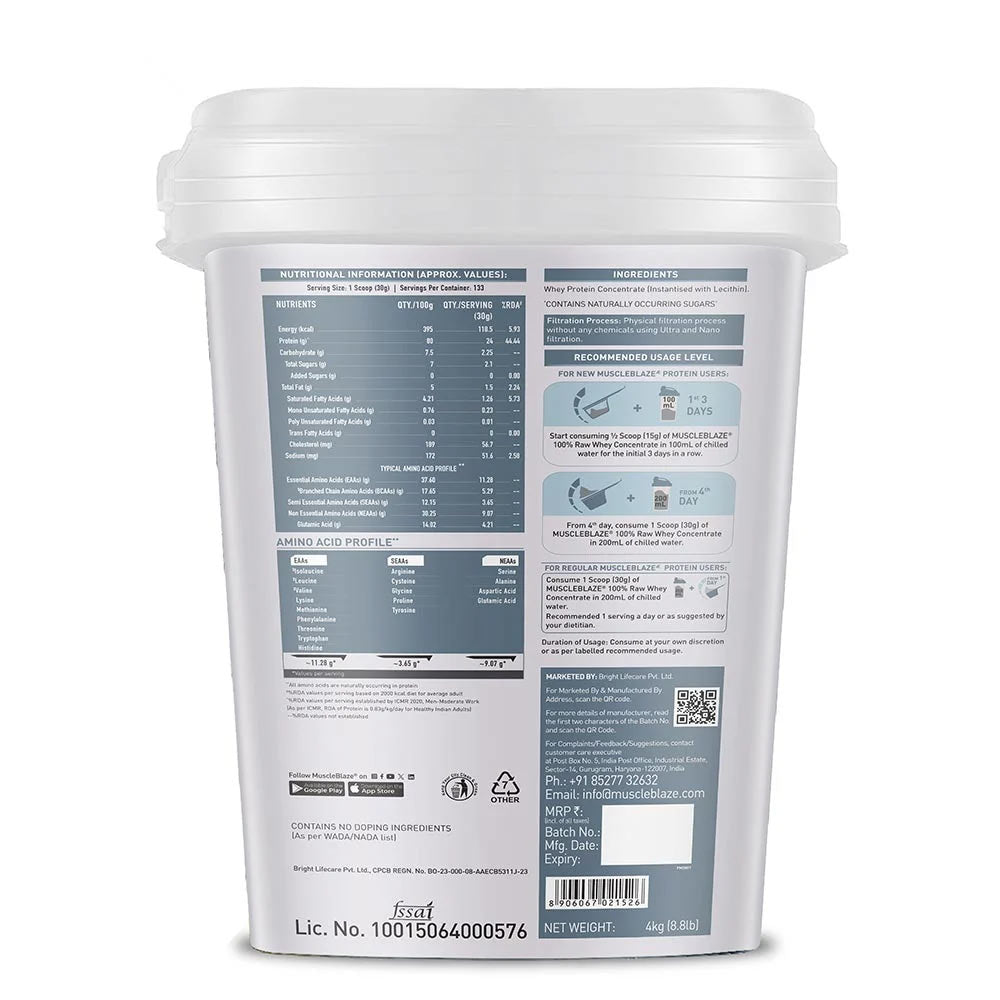 MuscleBlaze 100% Clean Raw Whey Protein Concentrate