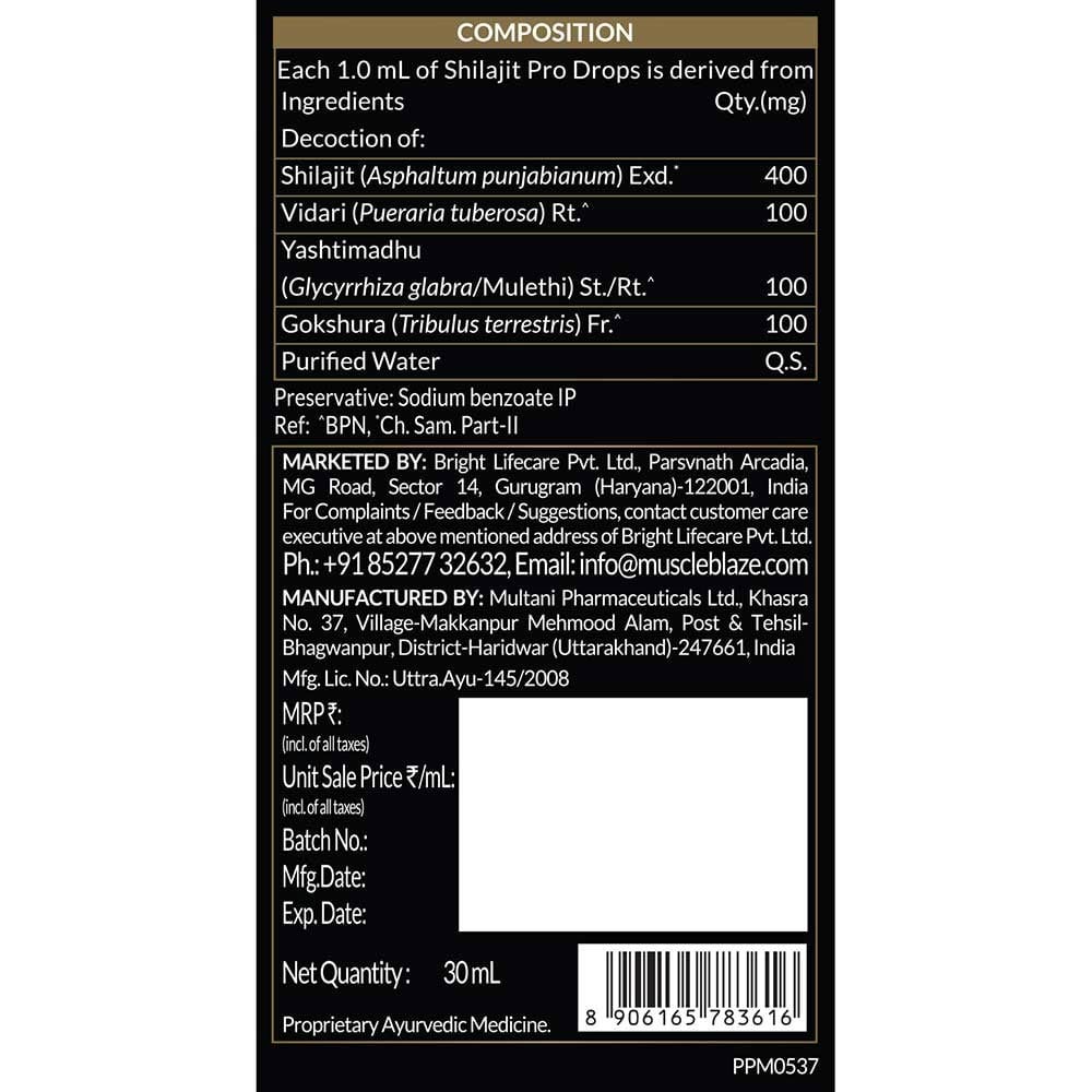 Koshaveda Shilajit Pro Drops by MuscleBlaze