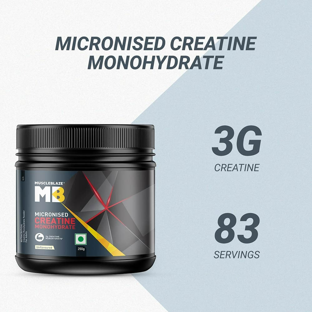 MuscleBlaze Micronised Creatine Monohydrate, Unflavoured