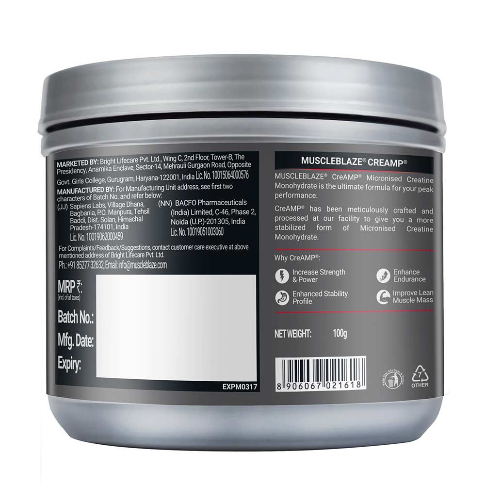 MuscleBlaze Micronised Creatine Monohydrate CreAMP