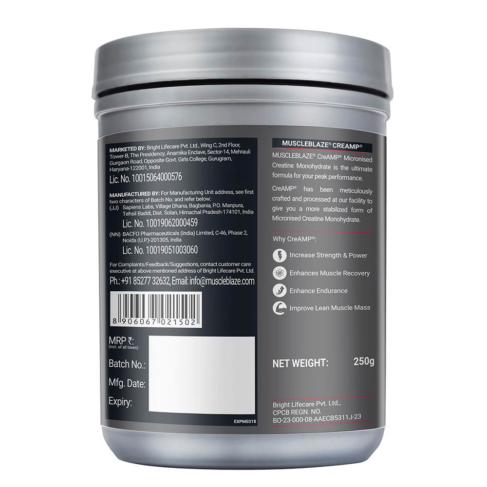 MuscleBlaze Micronised Creatine Monohydrate CreAMP