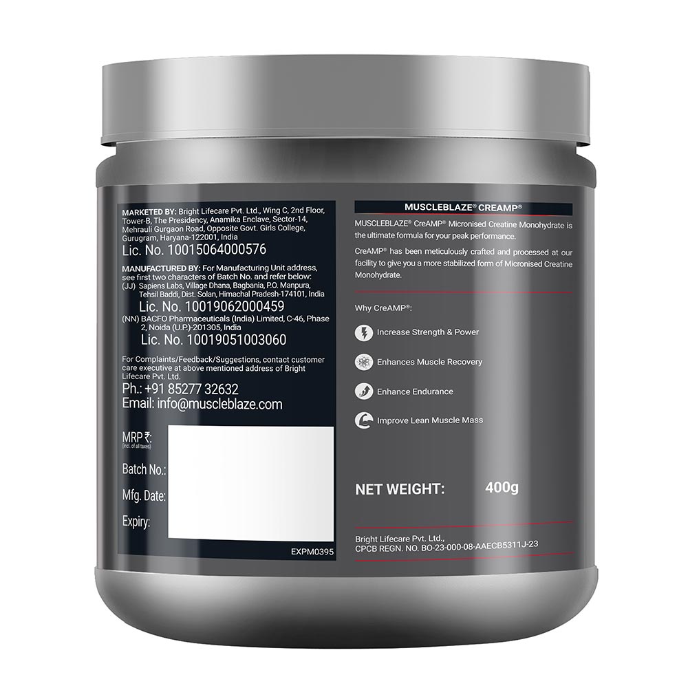 MuscleBlaze Micronised Creatine Monohydrate CreAMP