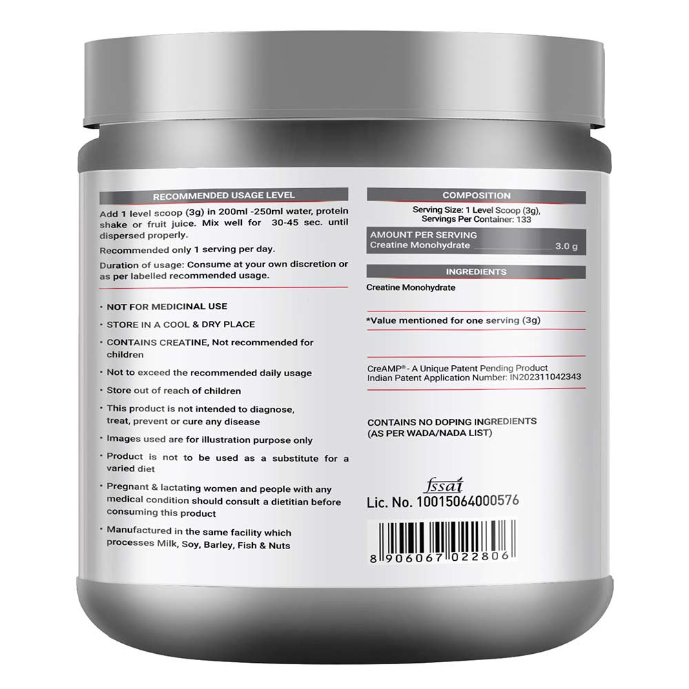 MuscleBlaze Micronised Creatine Monohydrate CreAMP