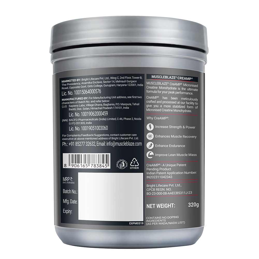 MuscleBlaze Micronised Creatine Monohydrate CreAMP