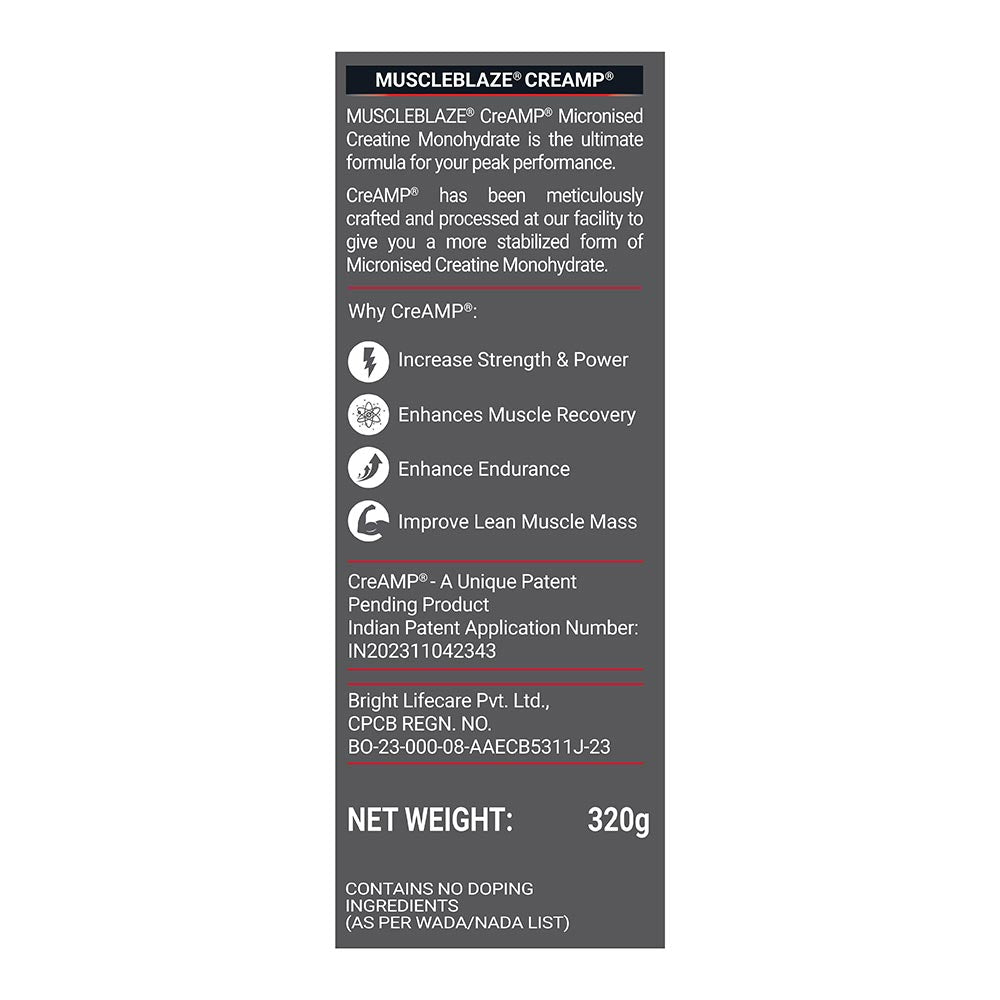 MuscleBlaze Micronised Creatine Monohydrate CreAMP