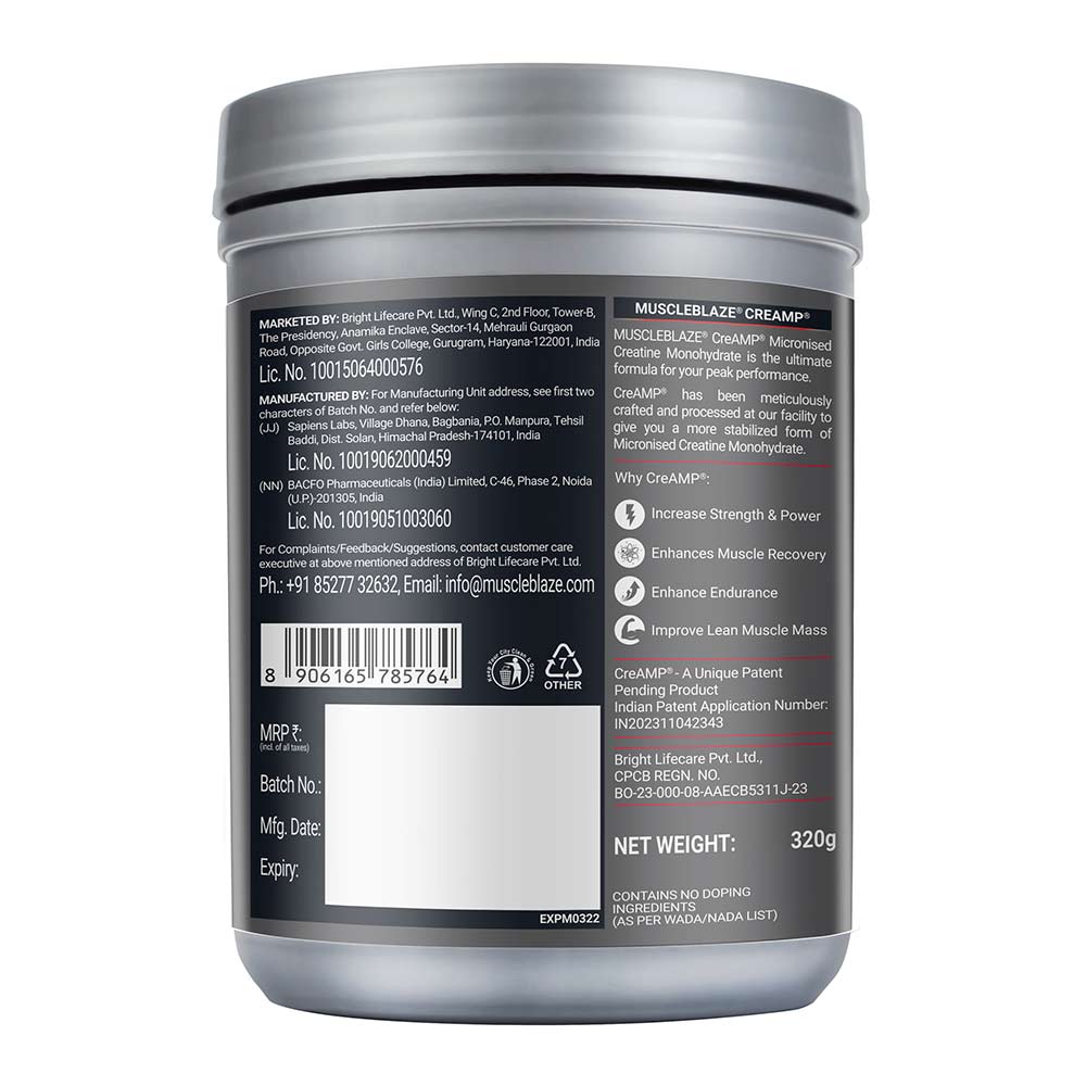 MuscleBlaze Micronised Creatine Monohydrate CreAMP
