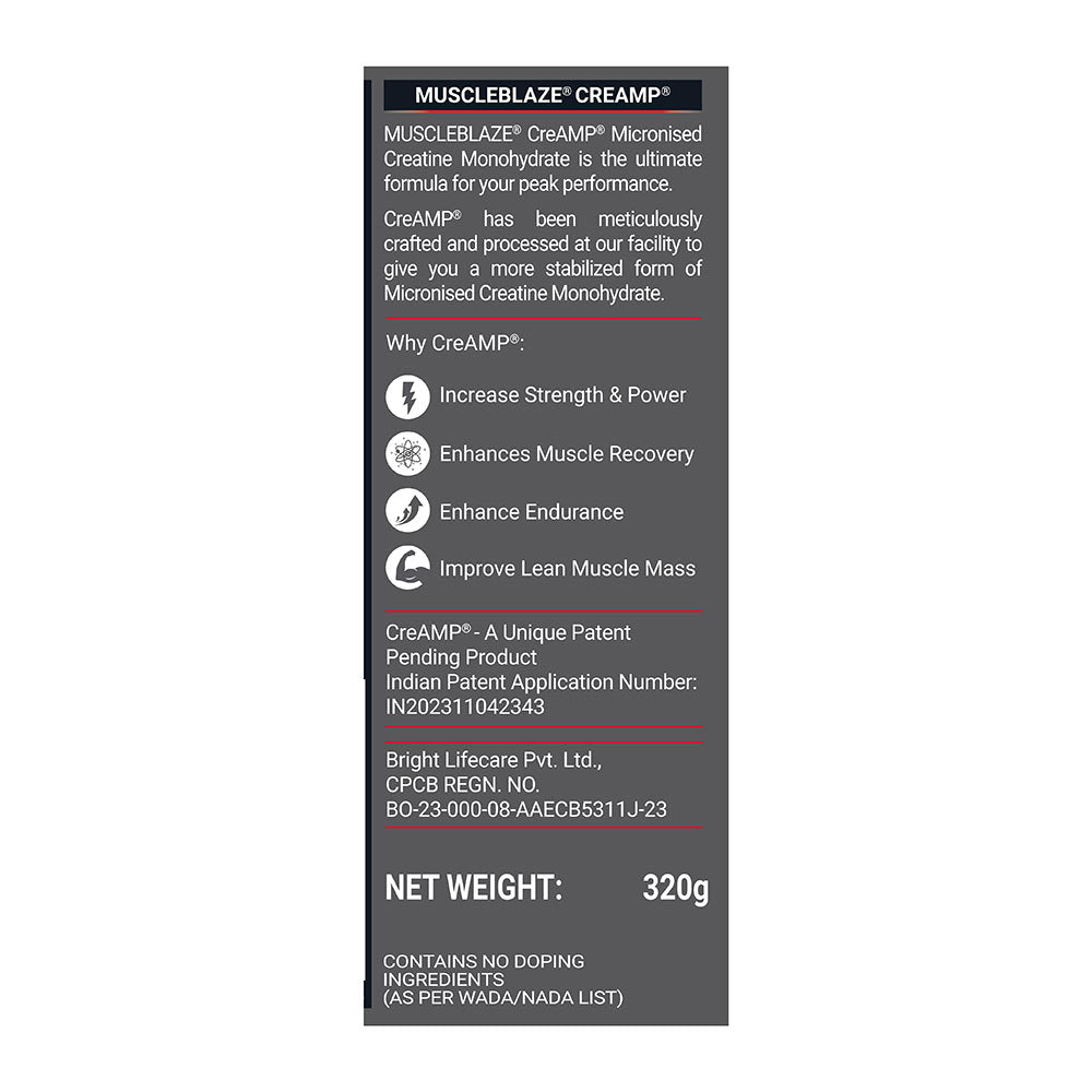 MuscleBlaze Micronised Creatine Monohydrate CreAMP