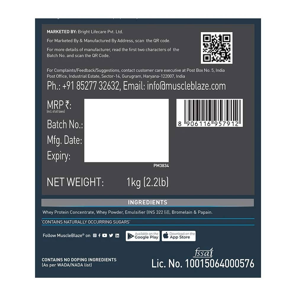 MuscleBlaze 80% Raw Whey Protein Supplement Powder