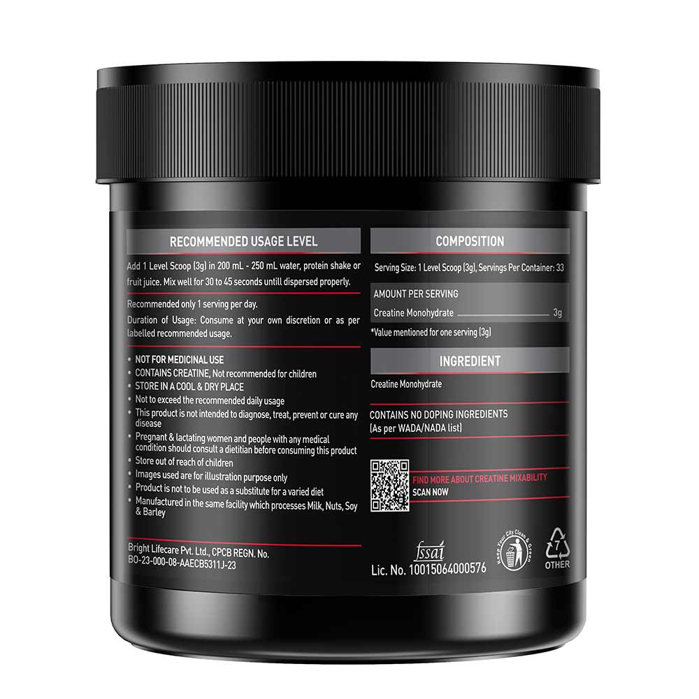 MuscleBlaze Micronised Creatine Monohydrate, Unflavoured