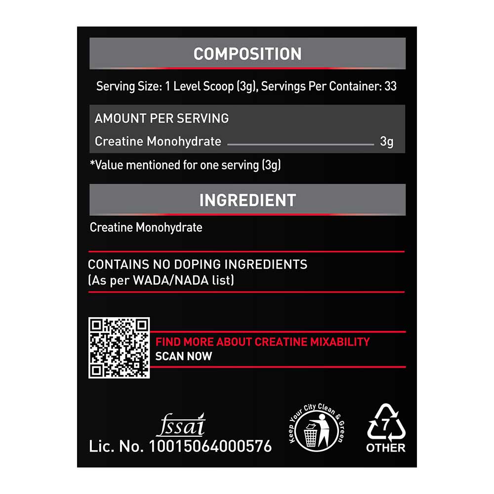 MuscleBlaze Micronised Creatine Monohydrate, Unflavoured