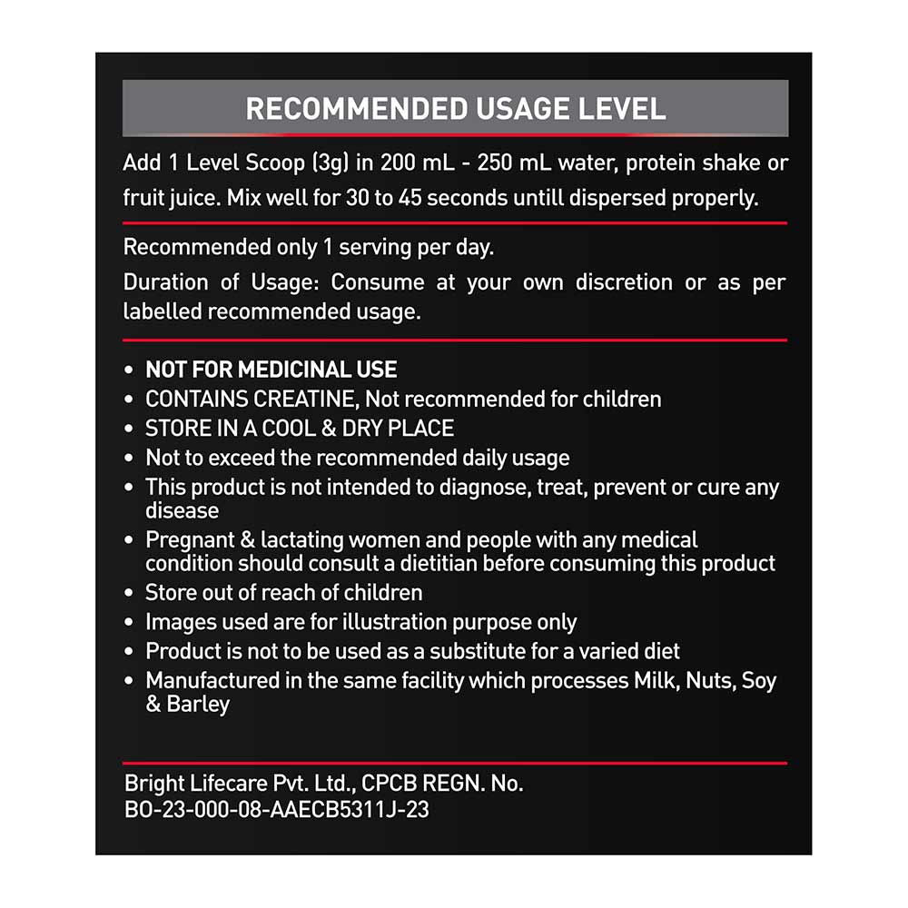 MuscleBlaze Micronised Creatine Monohydrate, Unflavoured