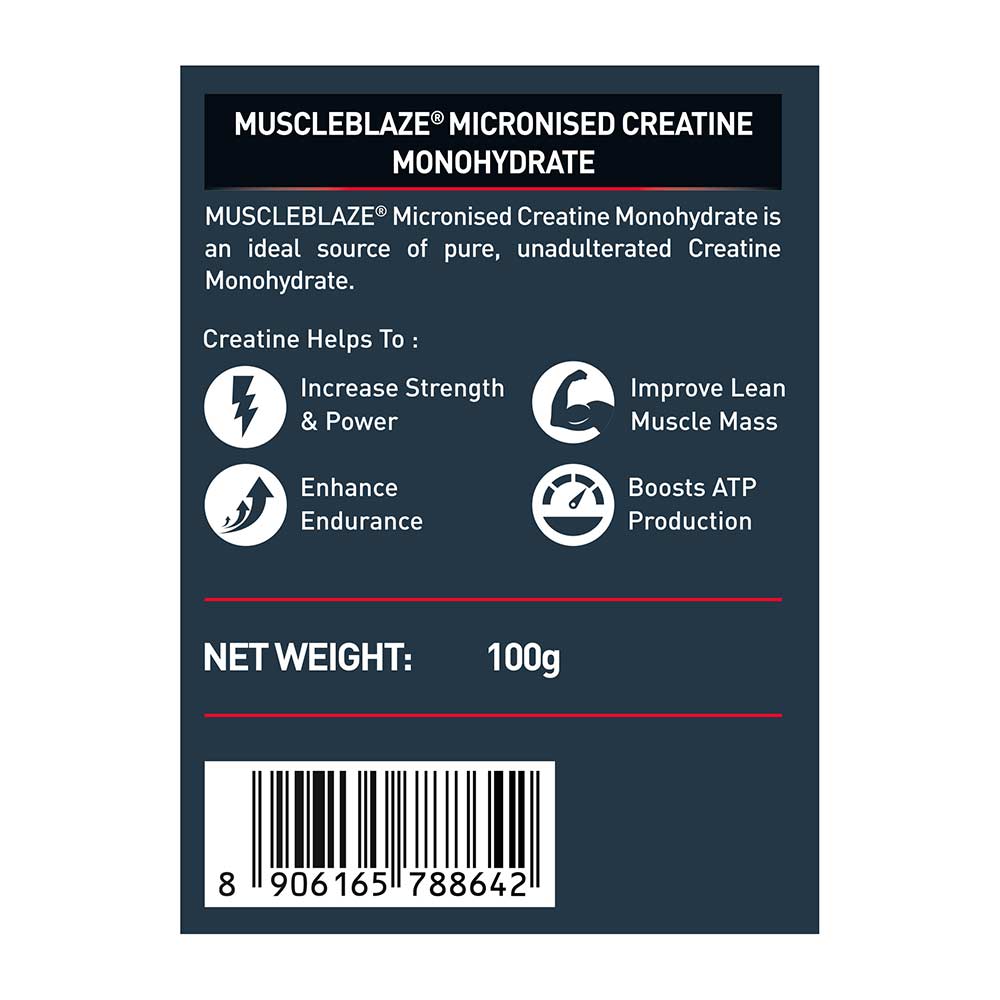 MuscleBlaze Micronised Creatine Monohydrate, Unflavoured